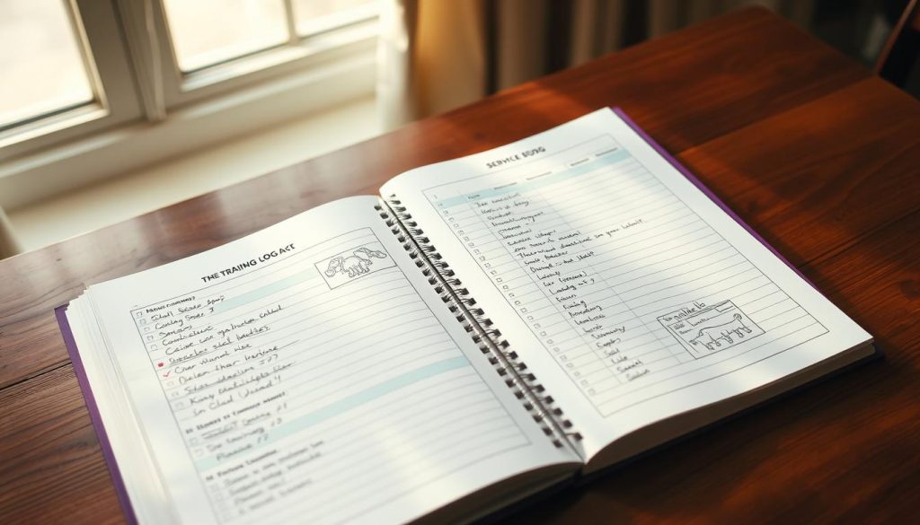 service dog training logs