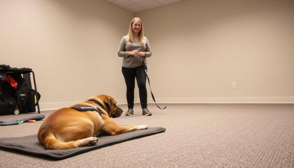 Service dog behavior modification training