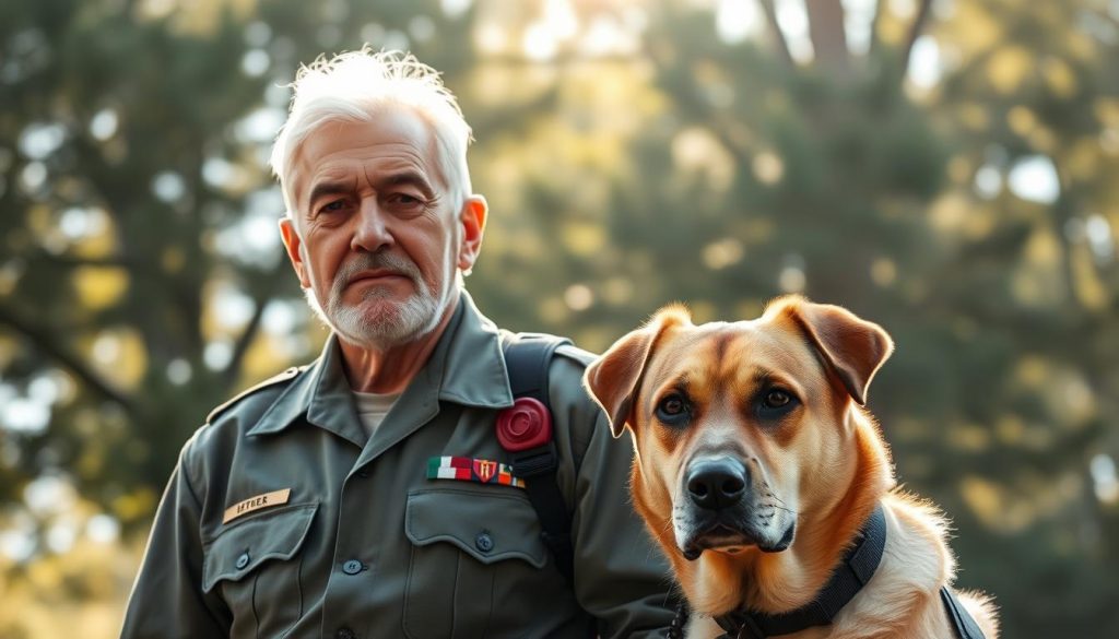 Veteran with service dog