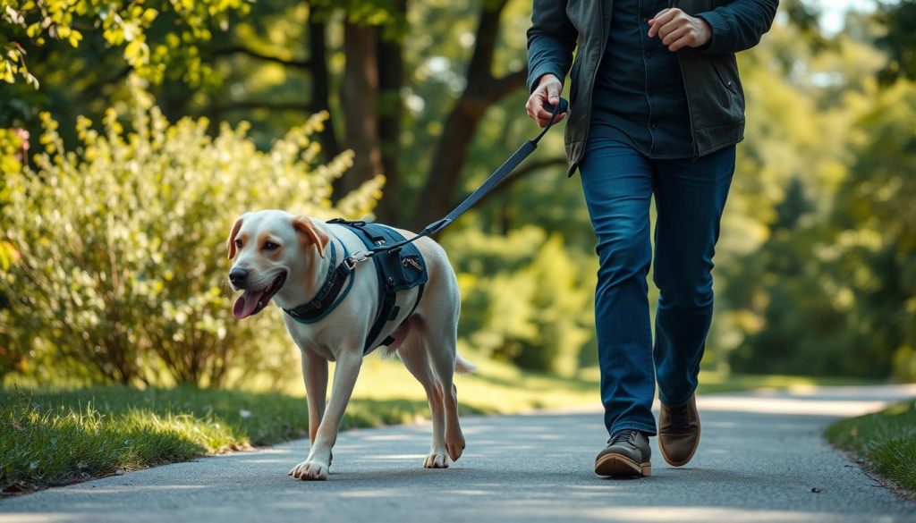 mobility service dog assisting owner