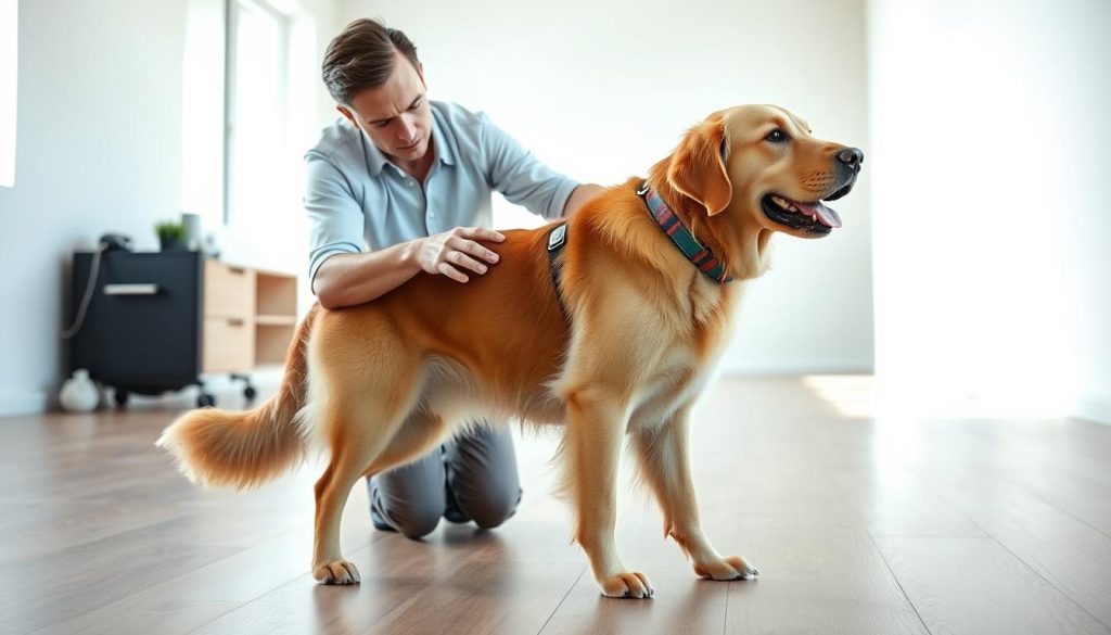 professional service dog trainer working with a dog