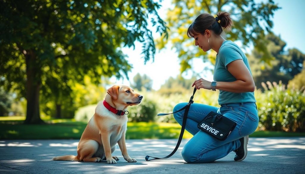 service dog reinforcing training skills