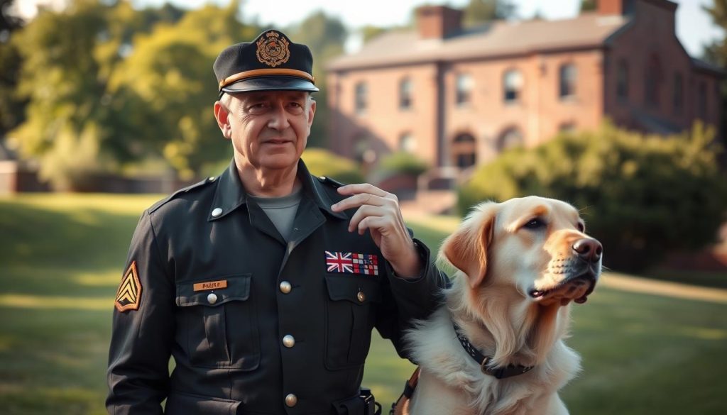veteran with service dog in training