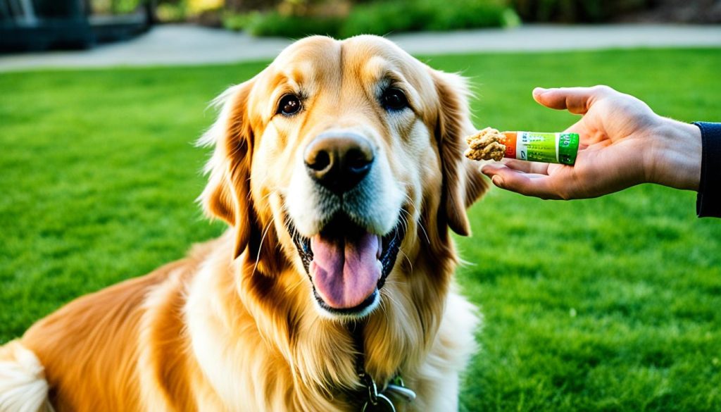 Dog learning sit command