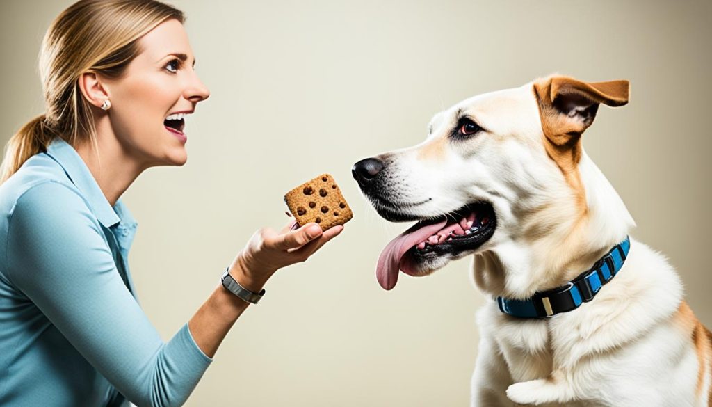 Teaching dog leave it command