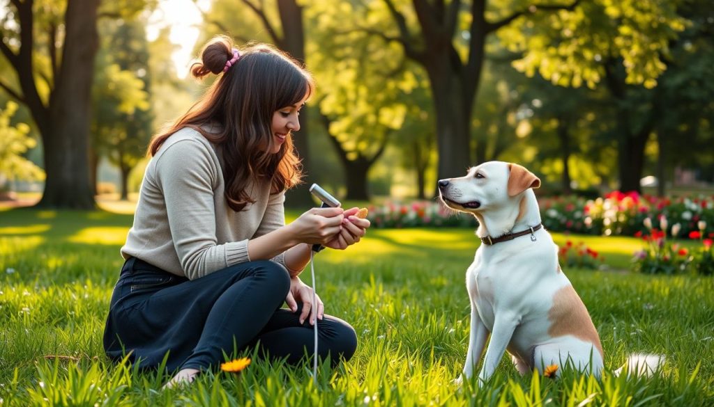 Clicker training for dog obedience