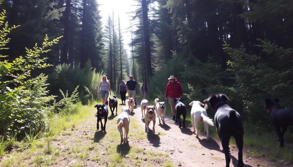 dog hiking training
